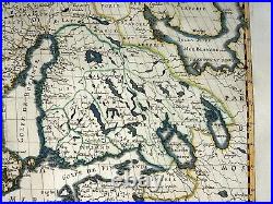 Scandinavia 1647 Nicolas Sanson Unusual Large Antique Map In Colors 17th Century