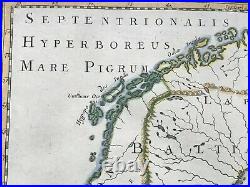 Scandinavia 1654 Nicolas Sanson Large Antique Map In Colors 17th Century