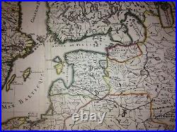 Scandinavia Livonia 1696 N. Sanson/hubert Jaillot Antique Wall Map 17th Century