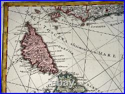 Sicily Sardinia Corsica Malta 1762 Homann Hrs Large Antique Map 18th Century