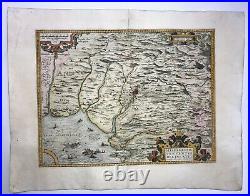 Spain Andalusia 1579 Abraham Ortelius Unusual Large Antique Map 16th Century