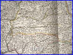 Spain Portugal 1642 Willem Blaeu Large Antique Engraved Map 17th Century