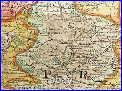 Spectacular Wall Map Paris & Environs (france) 1698 J. B. Nolin 17th Century