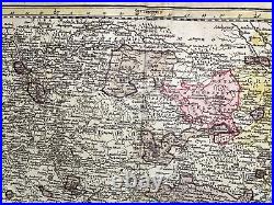 Swabia Germany 1743 Homann Hrs/ Haas Large Antique Engraved Map 18th Century