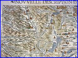 Switzerland 1568 Sebastian Munster Large Unusual Antique Map 16th Century