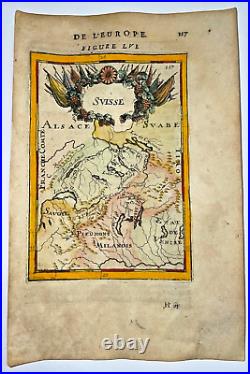 Switzerland 1683 Manesson Mallet Antique Map 17th Century