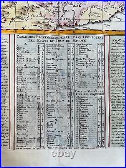 Turin Savoye North Italy 1719 Henri Chatelain Large Antique Map 18th Century