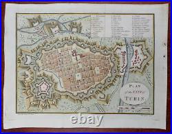 Turin Torino Italy Po River Military Fortifications 1793 Neele Italia city plan