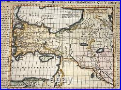 Turkey Middle East 1719 Henri Chatelain Large Antique Map 18th Century