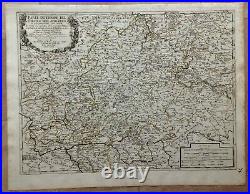 UPPER RHINE GERMANY 1688 GIACOMO ROSSI 17e CENTURY LARGE ANTIQUE ENGRAVED MAP