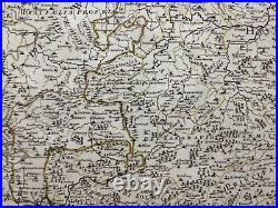 UPPER RHINE GERMANY 1688 GIACOMO ROSSI 17e CENTURY LARGE ANTIQUE ENGRAVED MAP