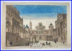 VENICE ITALY c. 1780 MICHELE MARIESCHI LARGE ANTIQUE OPTICAL VIEW 18TH CENTURY