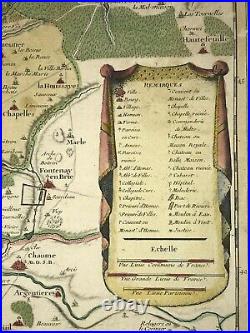 VERY LARGE WALL MAP OF PARIS & ENVIRONS (FRANCE) 1722 by DANET 18TH CENTURY