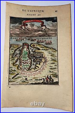 Valetta Malta 1683 Alain Manesson Mallet Antique Map 17th Century French Edition