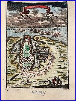 Valetta Malta 1683 Alain Manesson Mallet Antique Map 17th Century French Edition
