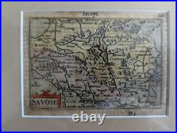 Very old 17th century SAVOIE map France Switzerland Geneve colored map