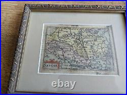 Very old 17th century SAVOIE map France Switzerland Geneve colored map