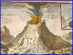 Vesuvius In Eruption Italy 1705 Nicolas De Fer Unusual Antique View 18th Century