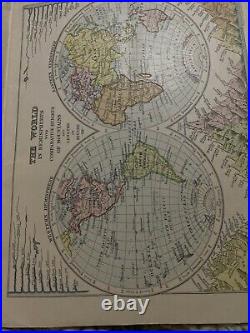 Vintage Bacons Excelsior Six Penny Atlas 24 Color Maps Book Inset 1900s World