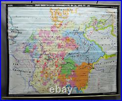 Vintage Roll Up Wall Chart German History Poster Print map14th & 15th Centuries