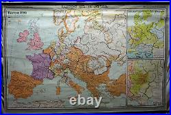 Vintage history map Europe 16. Century rollable wall chart poster