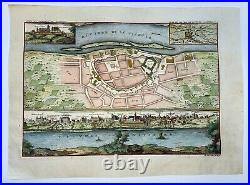 Warsaw Poland 1705 Nicolas De Fer Unusual Antique Map & View 18th Century