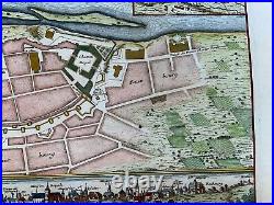 Warsaw Poland 1705 Nicolas De Fer Unusual Antique Map & View 18th Century